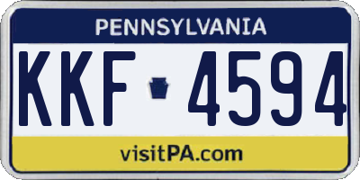 PA license plate KKF4594