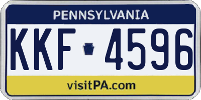 PA license plate KKF4596