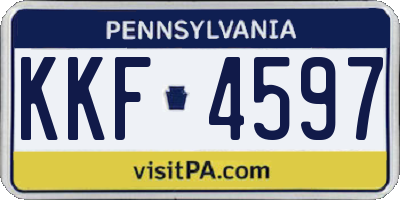 PA license plate KKF4597