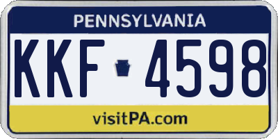 PA license plate KKF4598