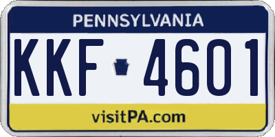 PA license plate KKF4601