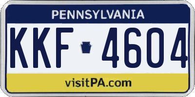 PA license plate KKF4604