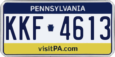 PA license plate KKF4613