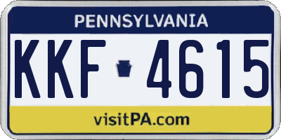 PA license plate KKF4615