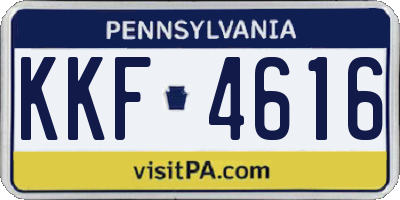 PA license plate KKF4616