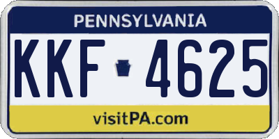 PA license plate KKF4625