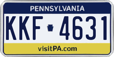 PA license plate KKF4631
