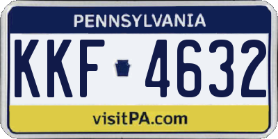 PA license plate KKF4632