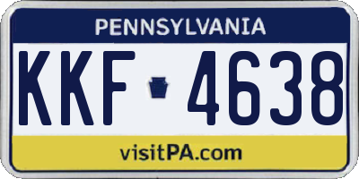 PA license plate KKF4638
