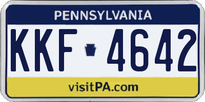 PA license plate KKF4642