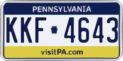 PA license plate KKF4643