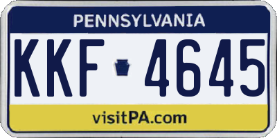 PA license plate KKF4645