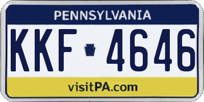 PA license plate KKF4646