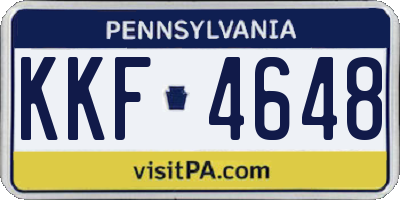 PA license plate KKF4648