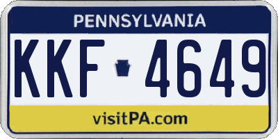 PA license plate KKF4649