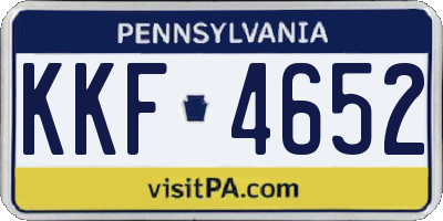 PA license plate KKF4652