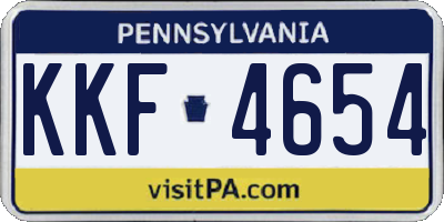 PA license plate KKF4654