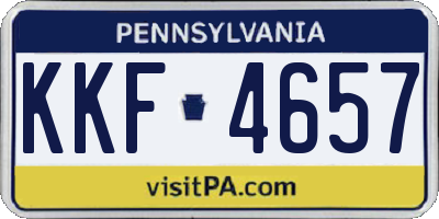 PA license plate KKF4657