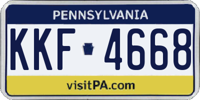 PA license plate KKF4668