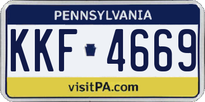 PA license plate KKF4669