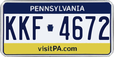 PA license plate KKF4672