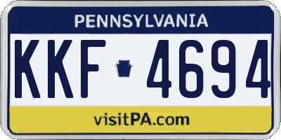 PA license plate KKF4694