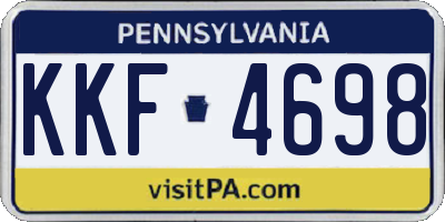 PA license plate KKF4698
