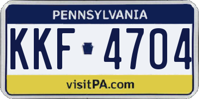 PA license plate KKF4704