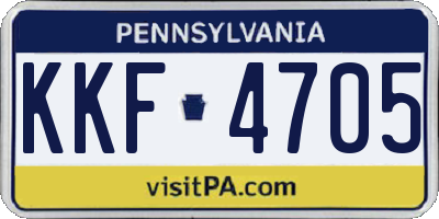PA license plate KKF4705