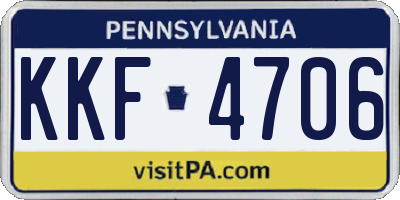 PA license plate KKF4706