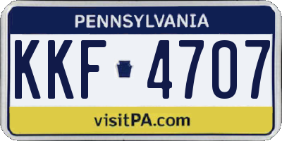 PA license plate KKF4707