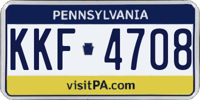 PA license plate KKF4708
