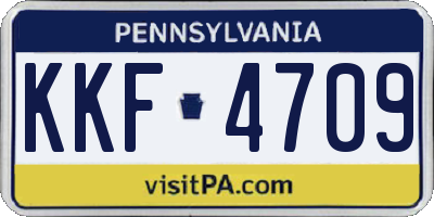 PA license plate KKF4709