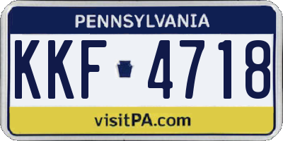 PA license plate KKF4718