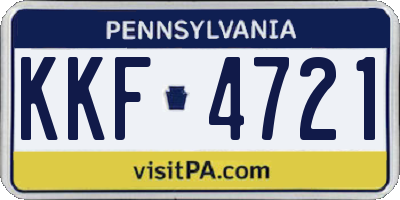 PA license plate KKF4721