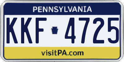 PA license plate KKF4725