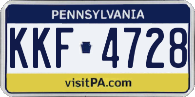 PA license plate KKF4728