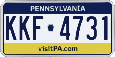 PA license plate KKF4731