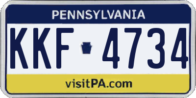 PA license plate KKF4734