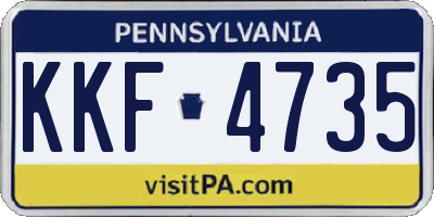 PA license plate KKF4735