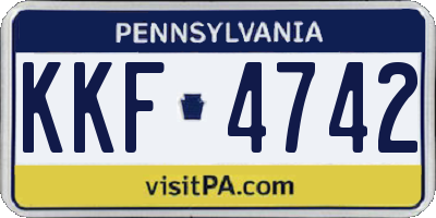 PA license plate KKF4742