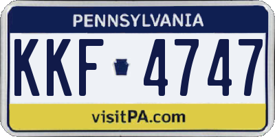 PA license plate KKF4747