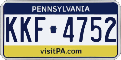 PA license plate KKF4752