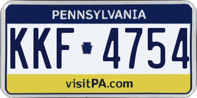 PA license plate KKF4754