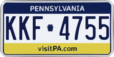 PA license plate KKF4755