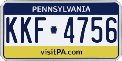 PA license plate KKF4756