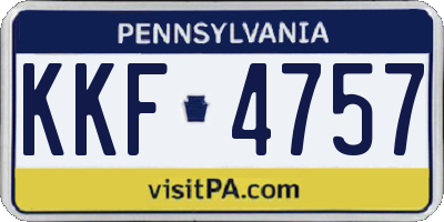 PA license plate KKF4757