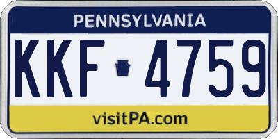 PA license plate KKF4759