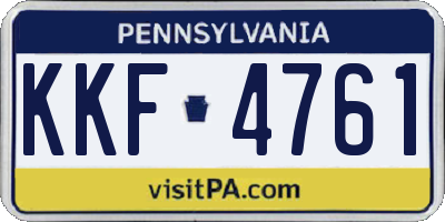 PA license plate KKF4761