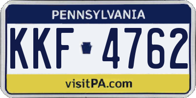 PA license plate KKF4762